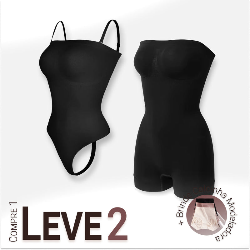 Body Modelador sem Alça - Premium Shaper | Compre 1 Leve 2 + Brinde Calcinha Modeladora